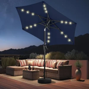 Solar Patio Umbrella with LED Lights 1