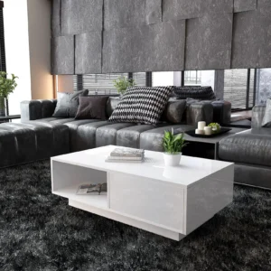 Modern High Gloss Rectangular Coffee Table 3